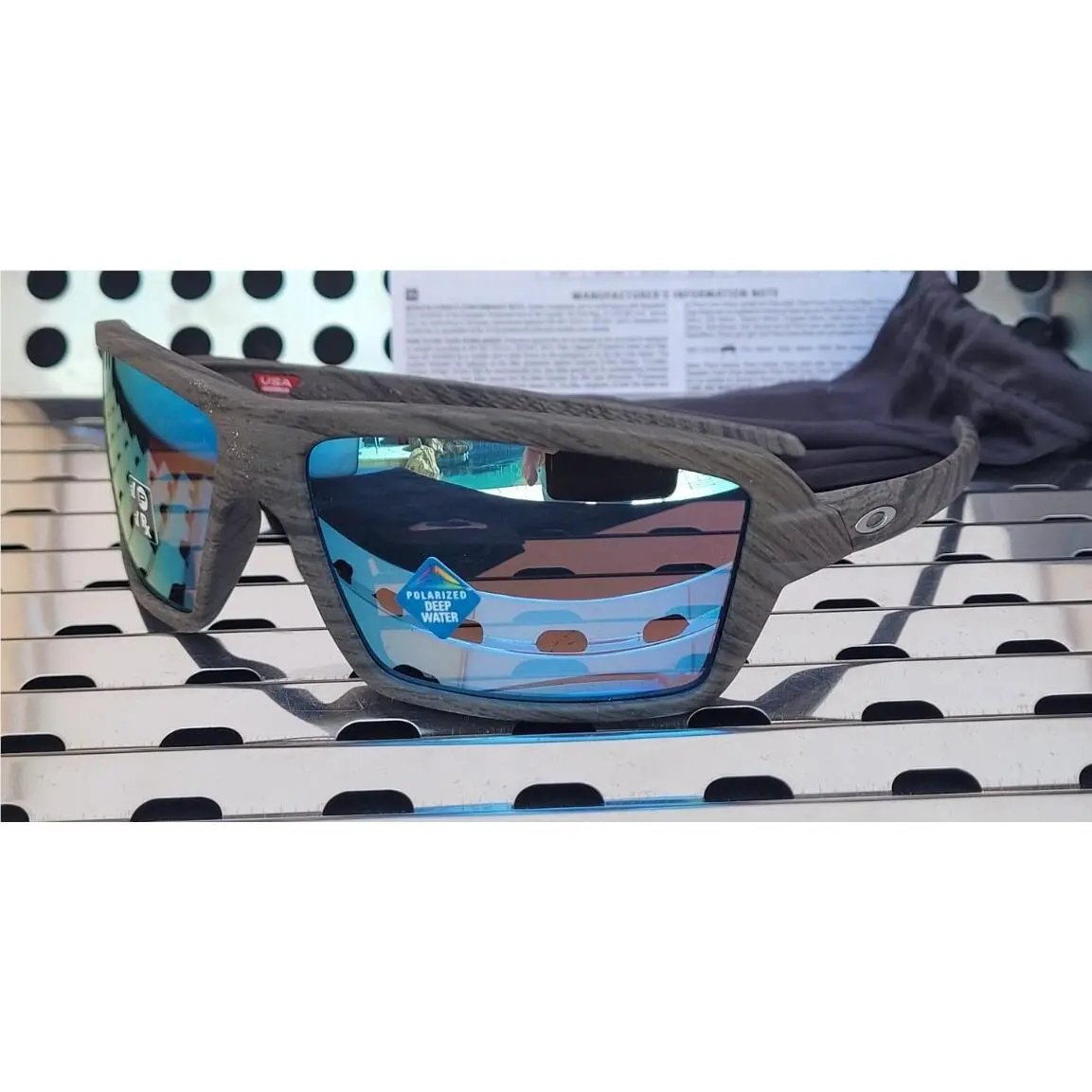 Oakley Cables 9129-0663 Sunglasses Woodgrain w/ Prizm Deep h2o Polarized