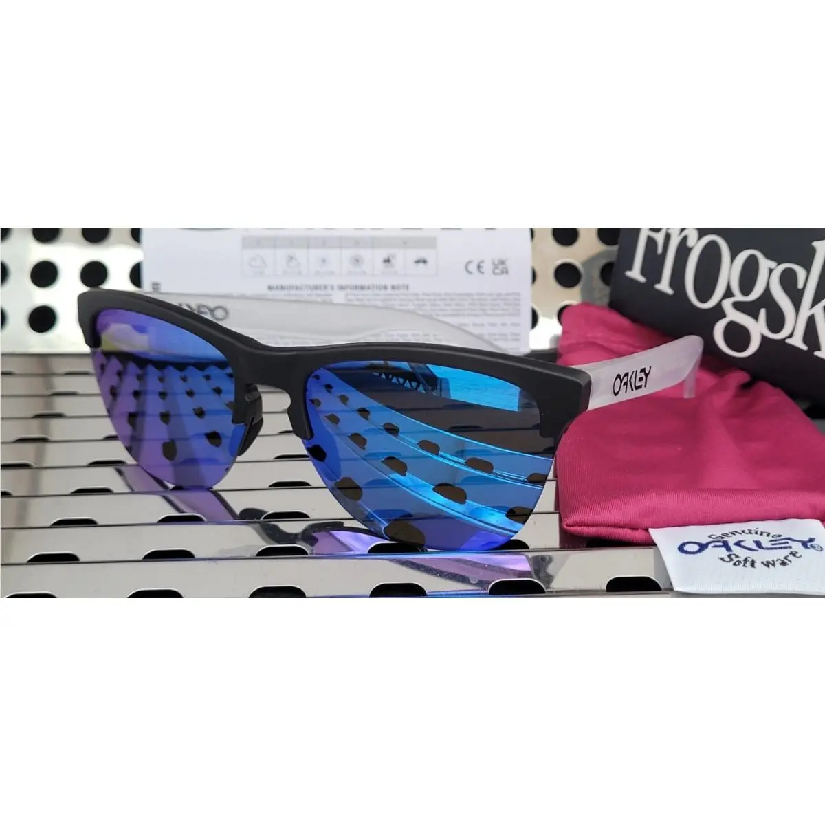 Oakley Frogskins Lite Sunglasses 9374-0263 Matte Black w/ Prizm Sapphire