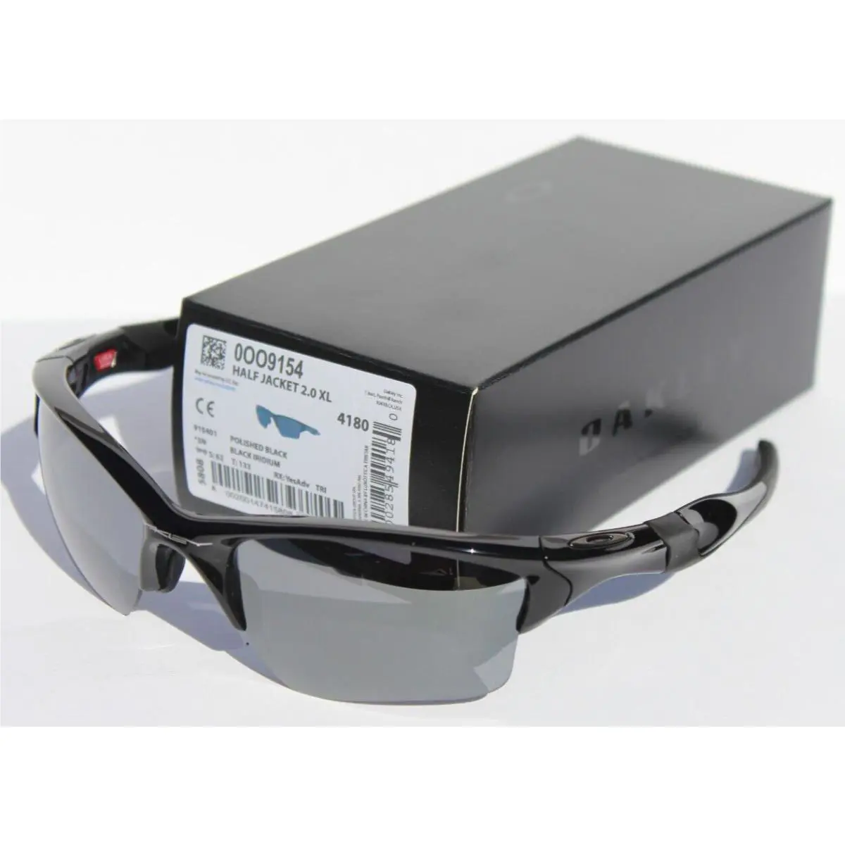 Oakley Half Jacket 2.0 XL Sunglasses Polished Black Iridium OO9154-01 W/pouch - Frame: Black, Lens: Black Iridium