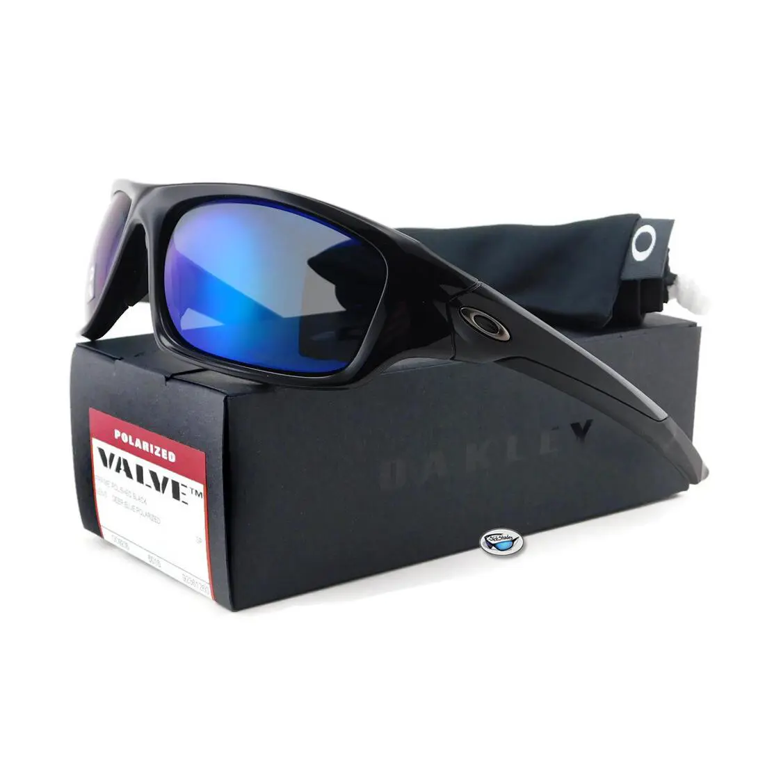 Valve Sunglasses 9236-12 Polished Black / Deep Blue Polarized Lens by Oakley
