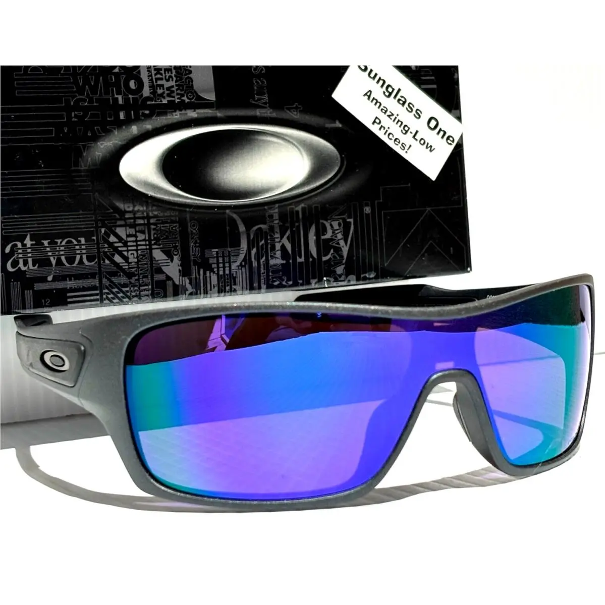 Oakley Turbine Rotor Matte Steel Polarized Prizm Violet Sunglass 9307-31