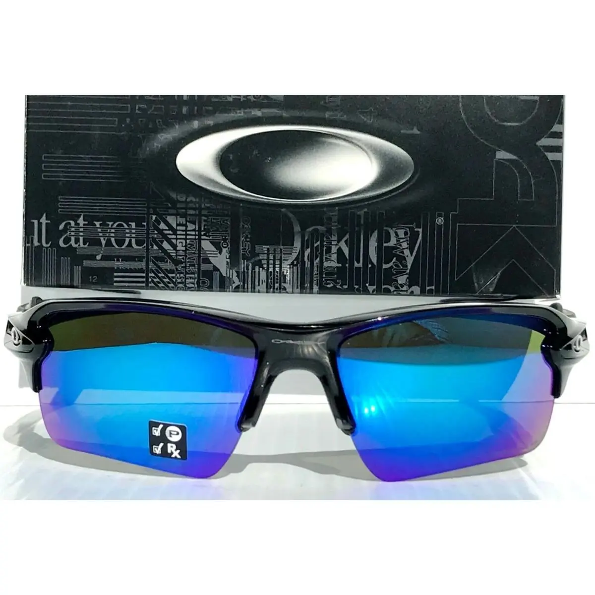 Flak 2.0 XL Black Polarized Prizm Sapphire Blue Lens Sunglass 9188-F7 by Oakley