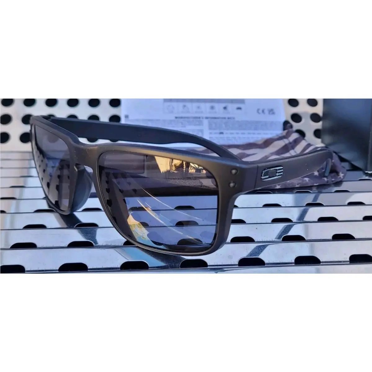 Holbrook Si 9102-E555 Sunglasses Matte Black+tonal Flag w/ Grey by Oakley