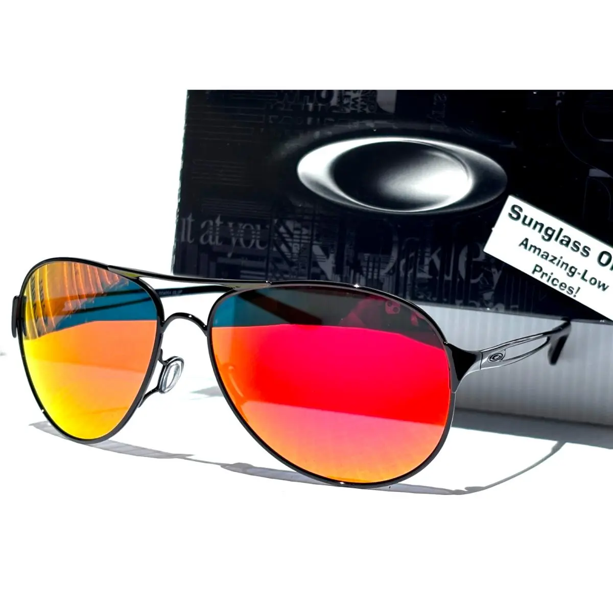 Oakley Caveat Shiny Black Polarized Galaxy Ruby Mirror Sunglass 4054-22