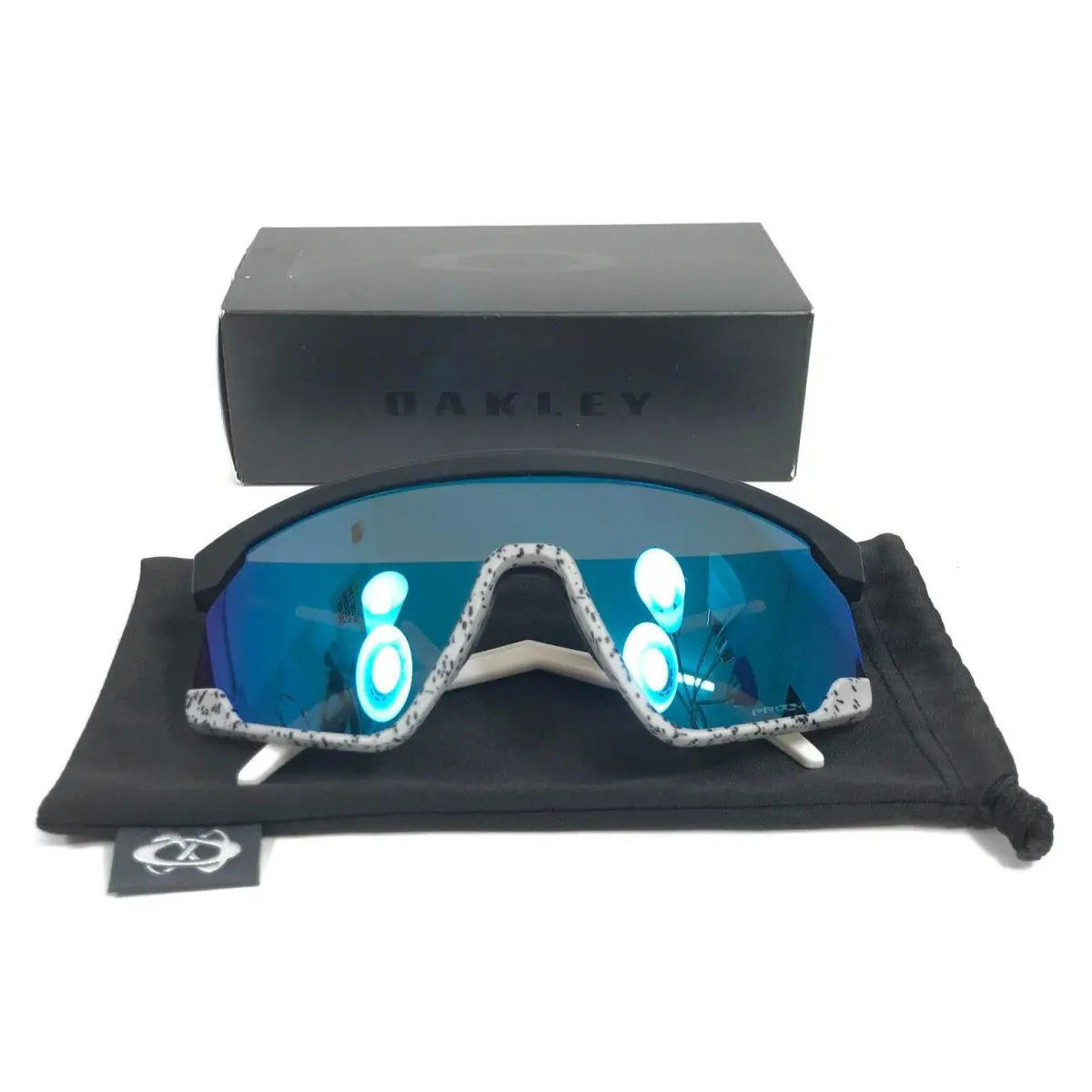Sunglasses Bxtr OO9280-0339 Matte Black White Gray Prizm Sapphire Lenses by Oakley