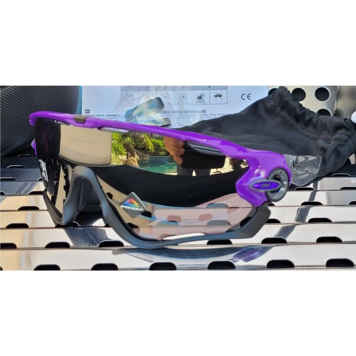 Oakley Jawbreaker 9290-4731 Sunglasses Electric Purple W/prizm Black Iridium