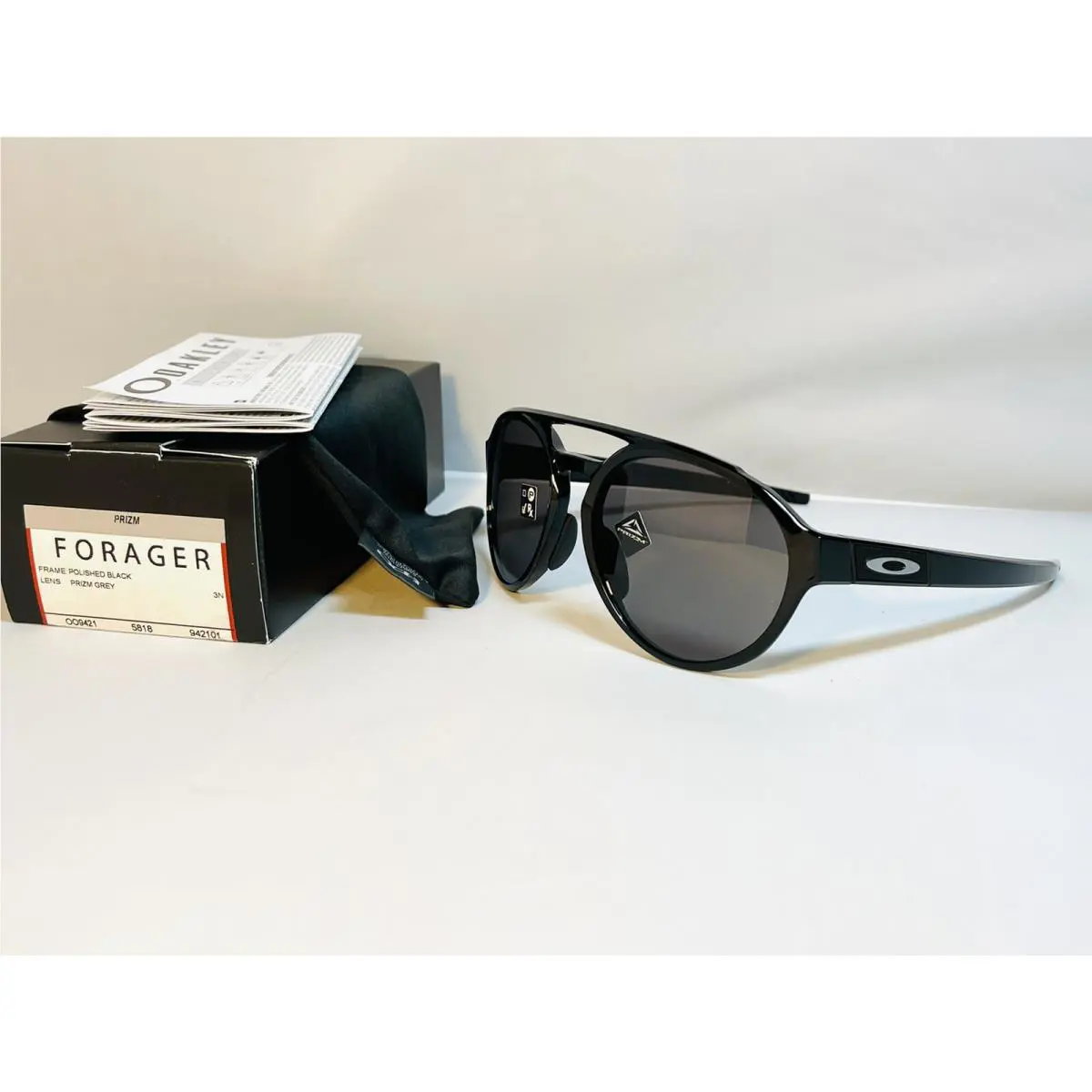Oakley Forager Mens Sunglasses Polished Black Frame with Prizm Grey Lens