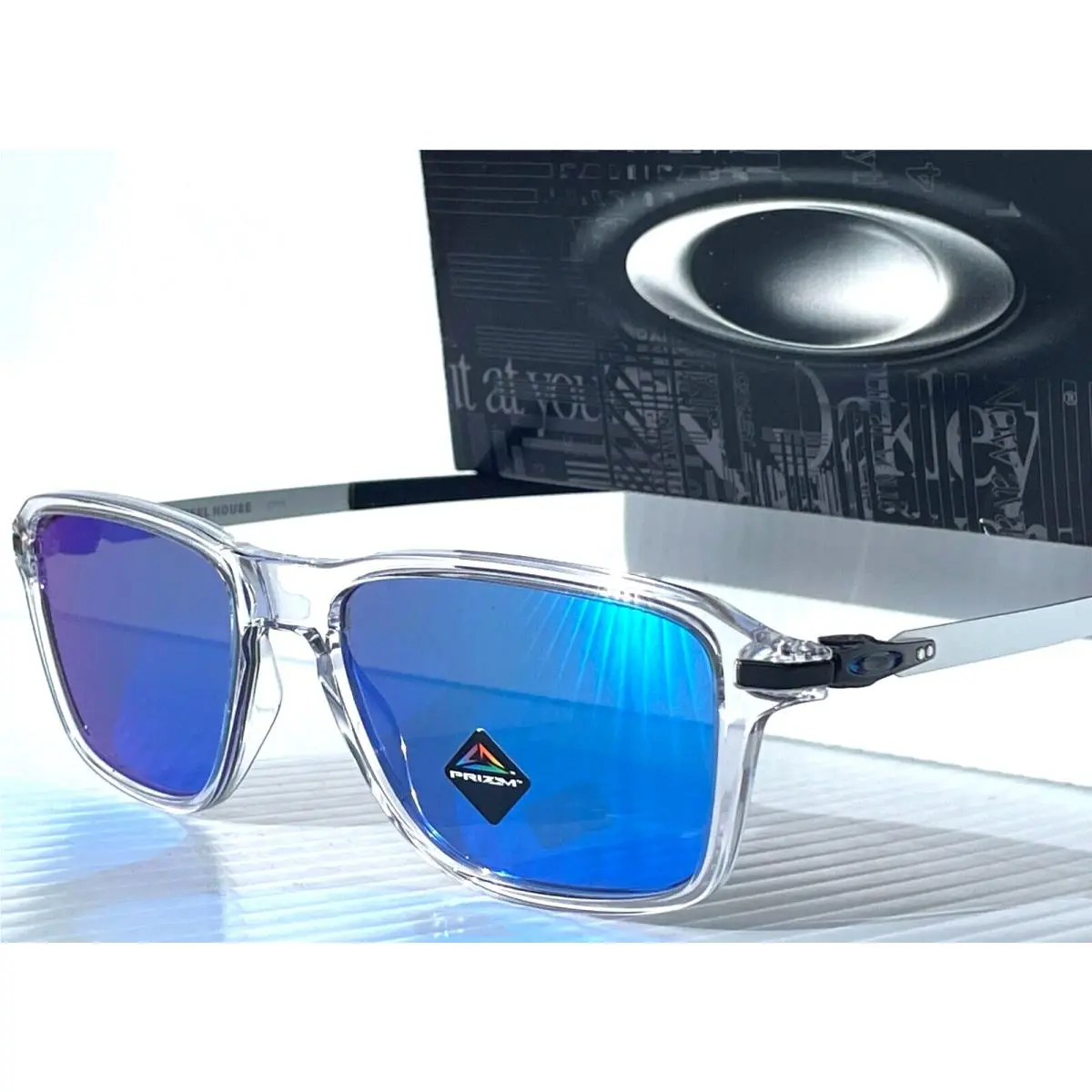 Oakley Wheel House Shiny Clear Prizm Sapphire Lens Sunglass 9469-02