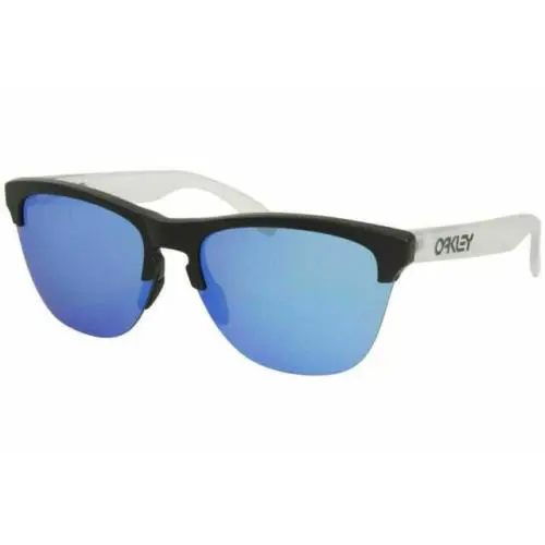 Oakley Frogskins Lite Clear/black Sapphire Lens Sunglasses - Frame: Clear, Lens: Blue