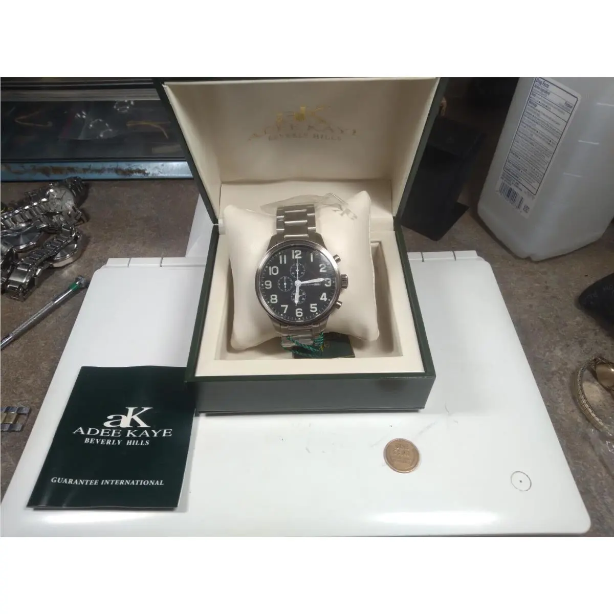 Mens Quartz Chronograph Watch and Papers by Adee Kaye