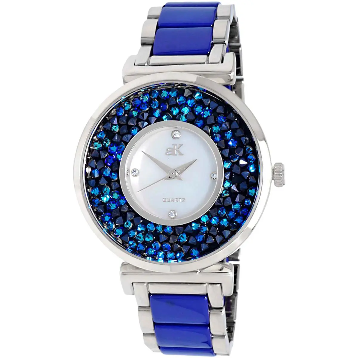 Adee Kaye Women`s Watch Pisa Quartz Blue and White Mop Dial Bracelet AK8661
