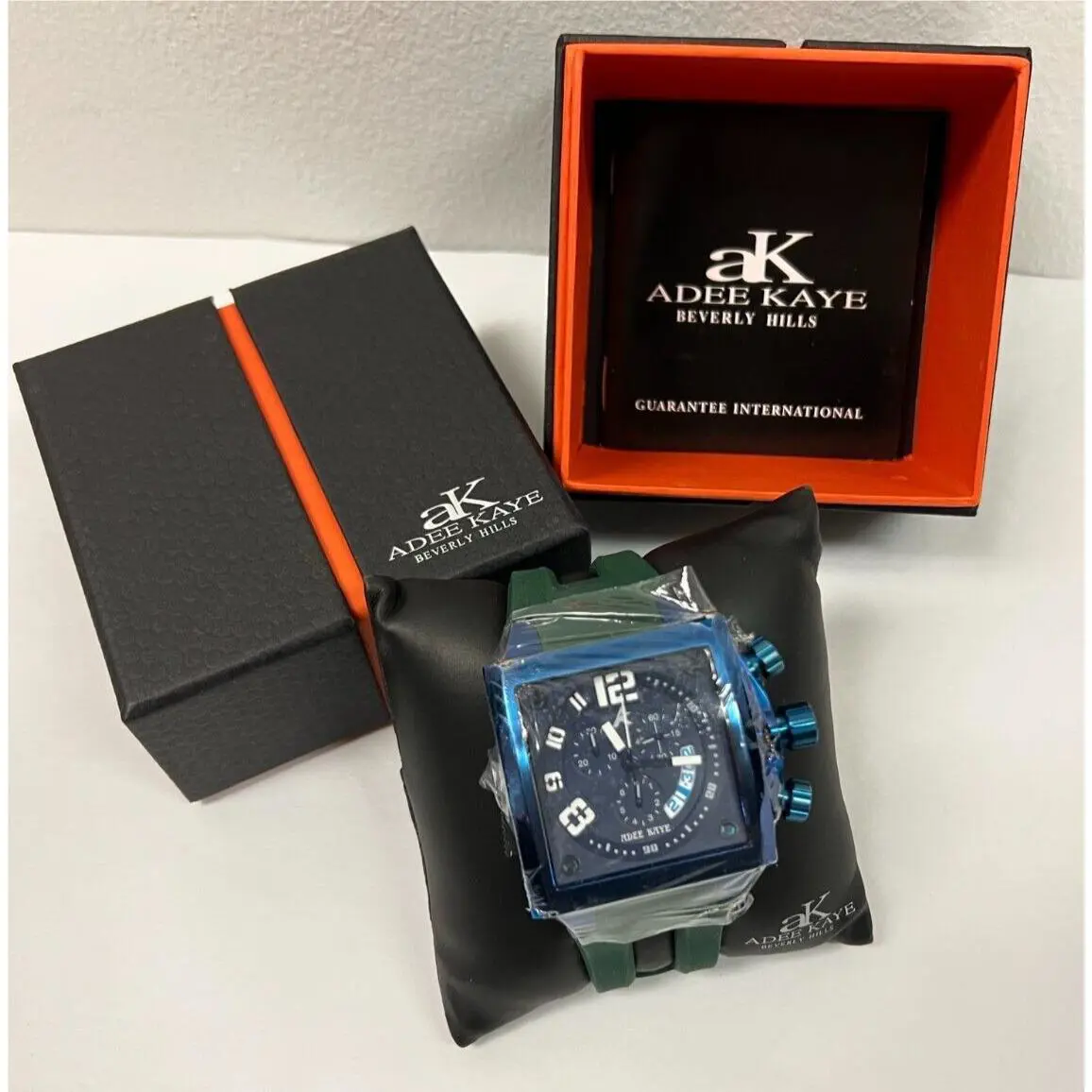 Adee Keye AK 7115 Blue Square White Digetpersonal Dark Green Band Collection by Adee Kaye