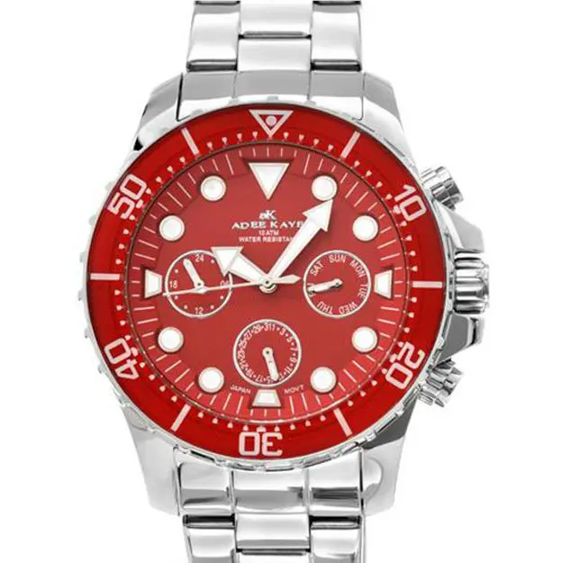 Adeekaye AK2322-rd Mens Stainless Steel Multi Function Sports Watch by Adee Kaye