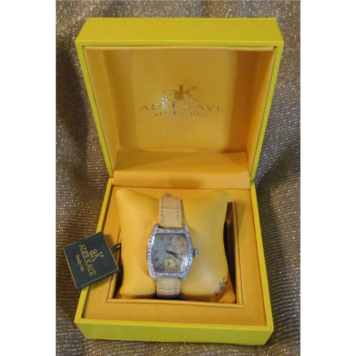 Beverly Hills Classic Collection Yellow Band Mother of Pearl Face by Adee Kaye