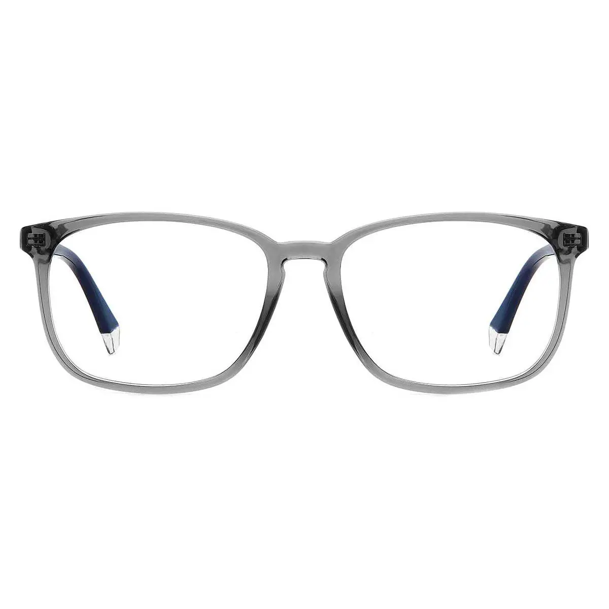 Polaroid Pld D488 Eyeglasses Men Gray Blue Square 56mm - Frame: Gray Blue, Lens: Demo