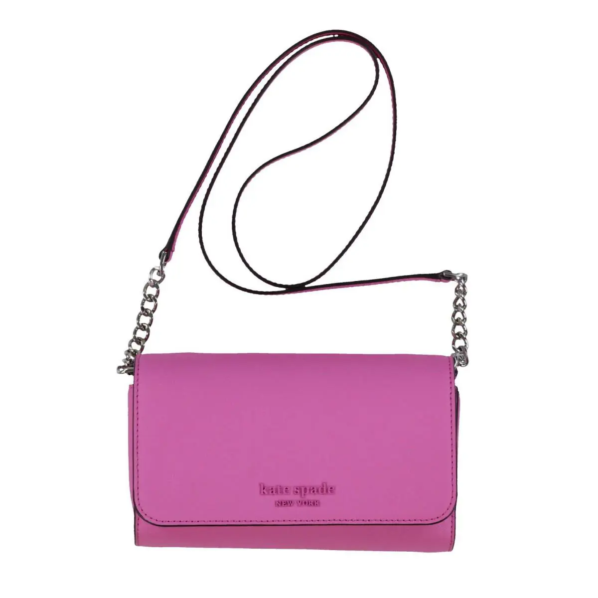 Kate Spade New York Cameron Crossbody Purse Bag Small Flap Leather Handbag New - Bright Peony Pink, Exterior: You Pick