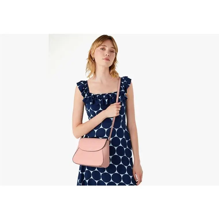 Kate Spade Spring Pebble Leather Monica Flap Crossbody/shoulder Bag Light Pink