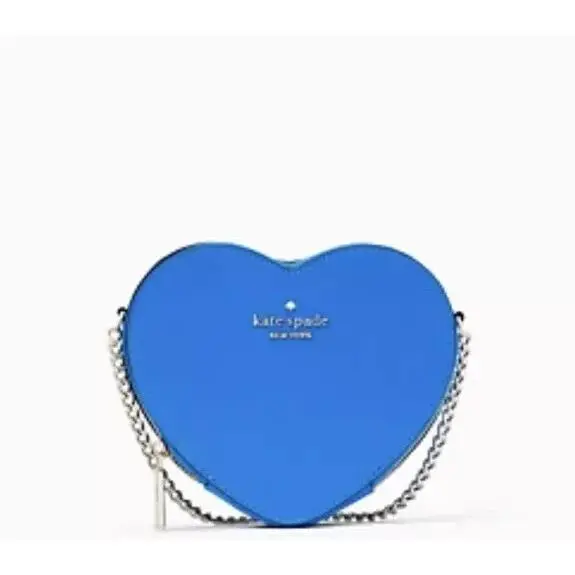 Love Shack Mini Heart Crossbody Choices: Red Green Blue Yellow Purple Blue: Blue Summer Love Shack mini Heart New by Kate Spade