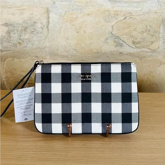 Chelsea Gingham Plaid Textured Backpack/wristlet Option Wristlet by Kate Spade