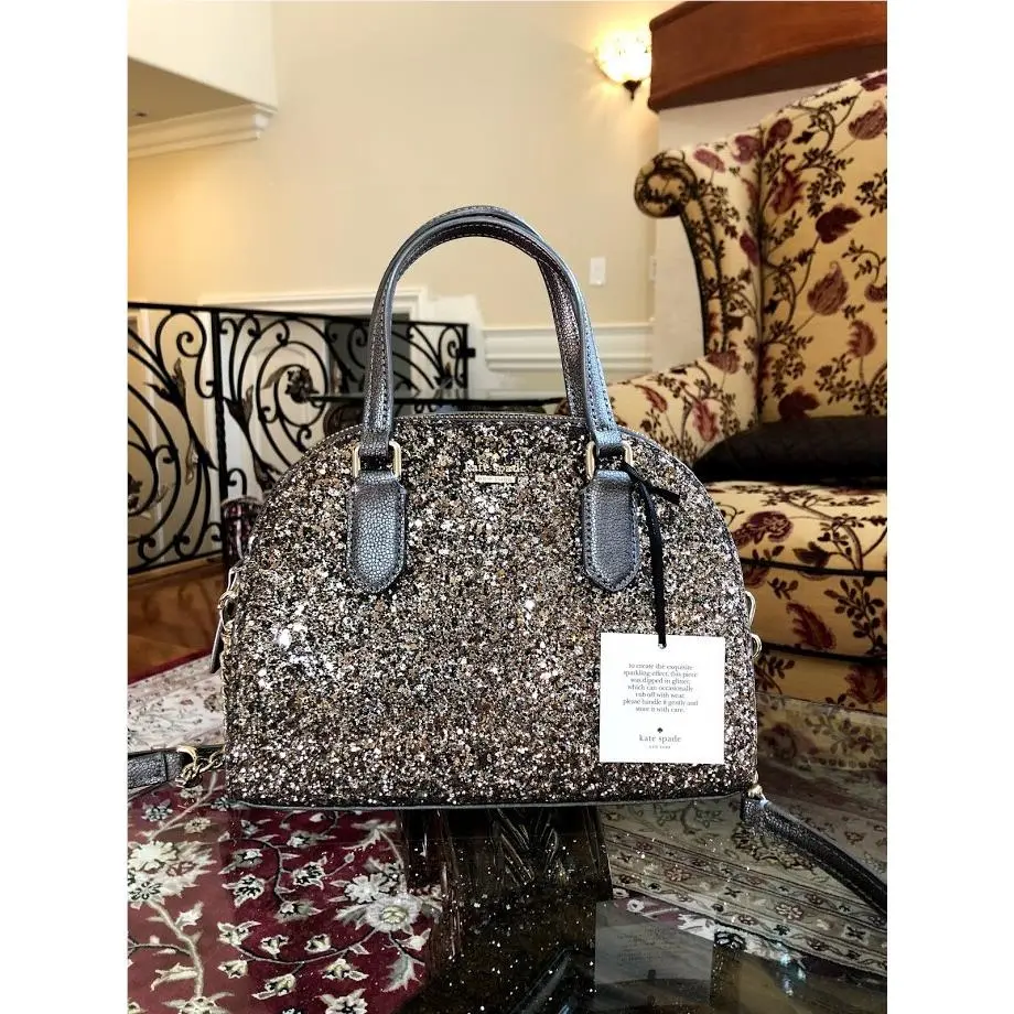 Mini Reiley Laurel Way Glitter Satchel Crossbody/ Wristlet handbag by Kate Spade