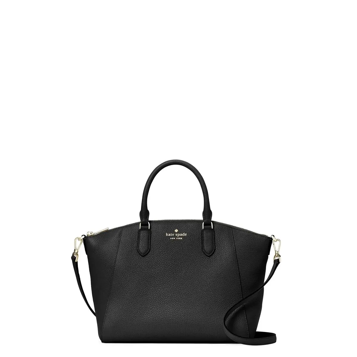 Kate Spade Parker Medium Pebbled Leather Satchel Black