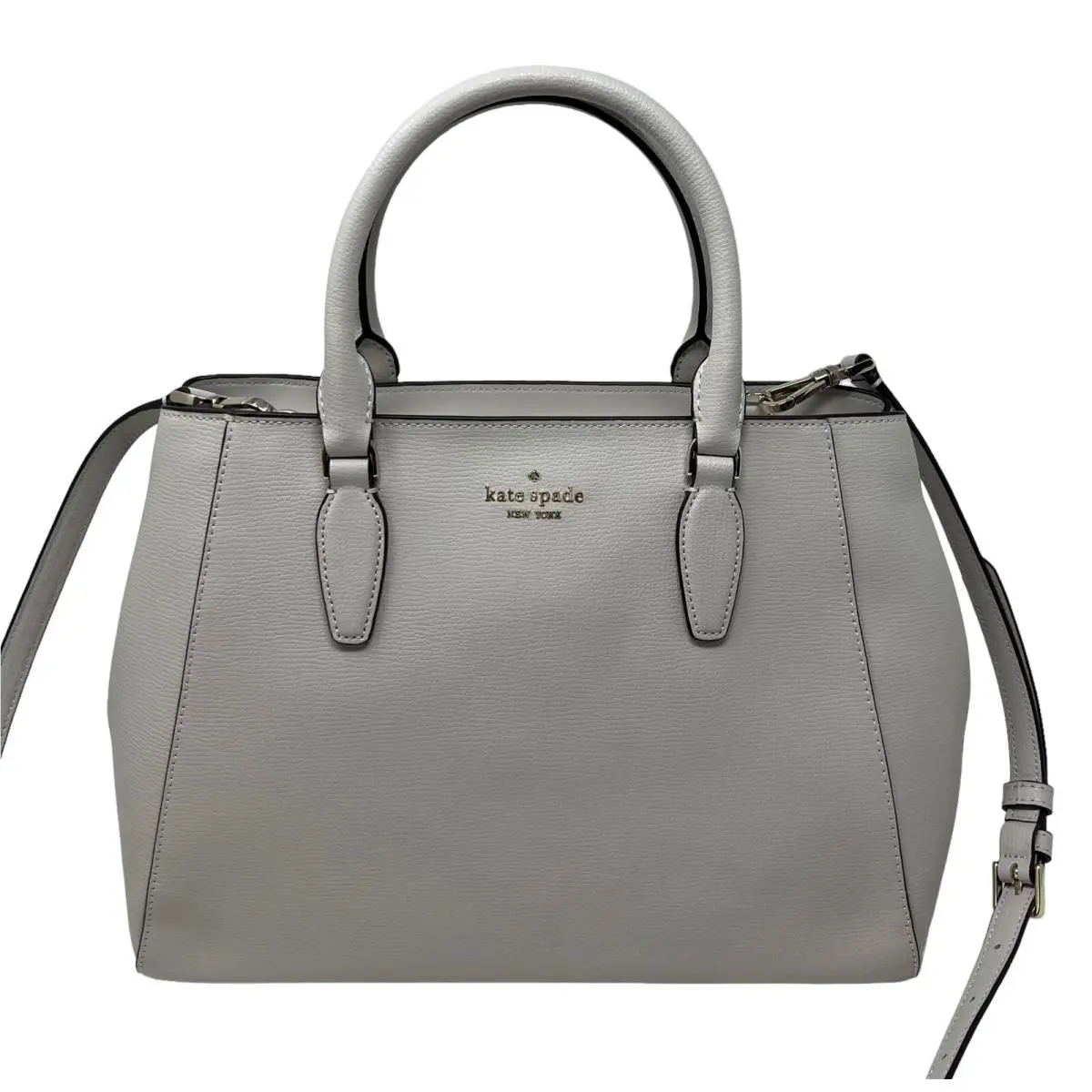 Kate Spade Kristi Satchel Refined Grain Leather Cement Crossbody Bag KA696