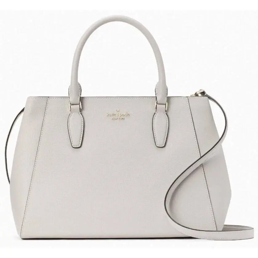 Kristi Light Gray Leather Satchel KA696 Warm Cement Retail by Kate Spade