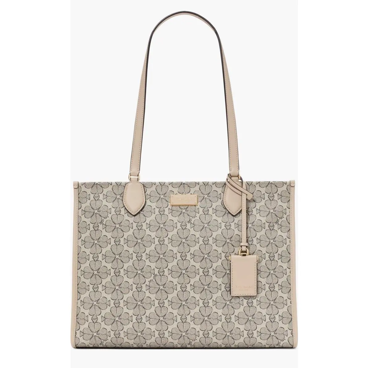 New  - Spade Flower Coated Canvas Large Market Tote Neutral Multi by Kate Spade