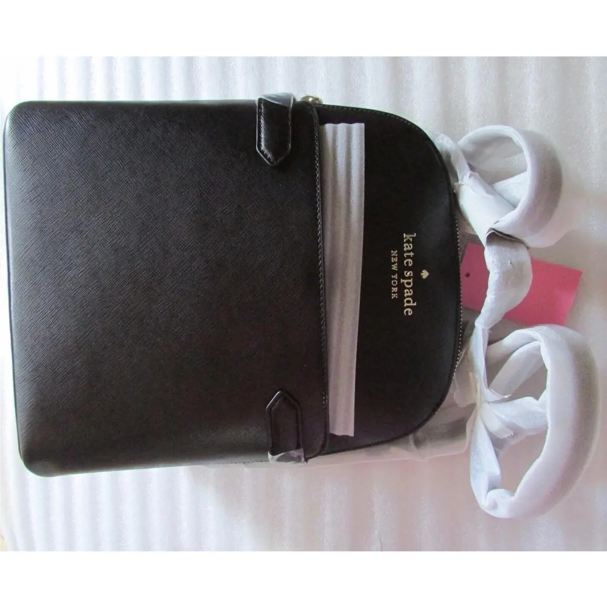 New York Staci Dome Lko Backpack Black Saffiano Leather New by Kate Spade
