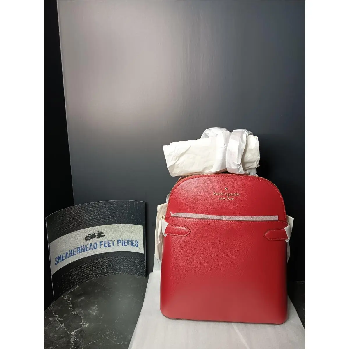 Kate Spade Staci Medium Dome Backpack Red Currant Saffiano Leather