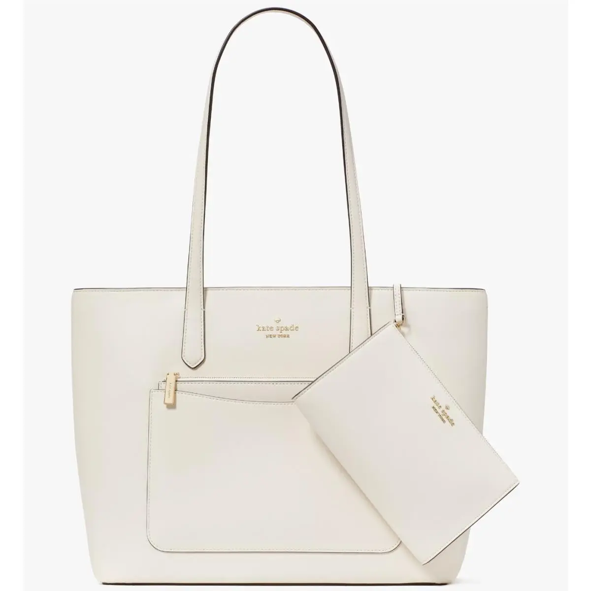 Kate Spade Staci Large Tote + Wristlet + Pouch Meringue White KF369