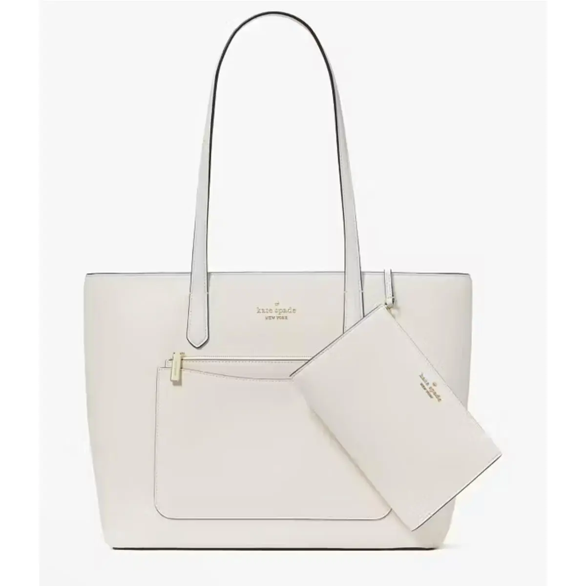 Staci Tote and Wristlet 3 Piece Set Meringue Leather KF369 by Kate Spade