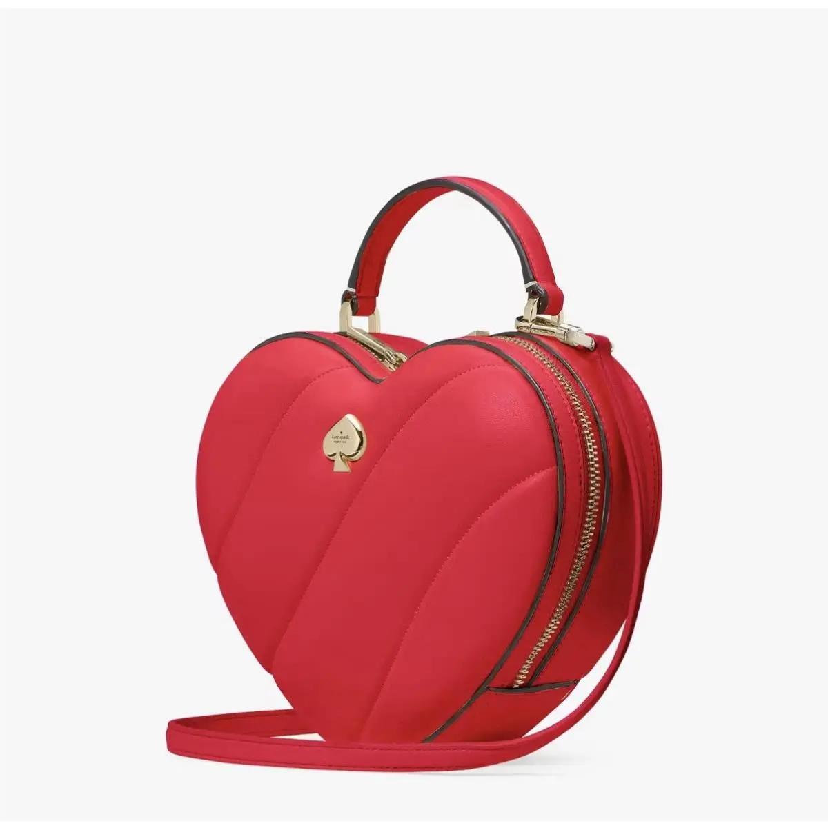 Leather Love Shack Quilted Heart Crossbody Purse Retail by Kate Spade