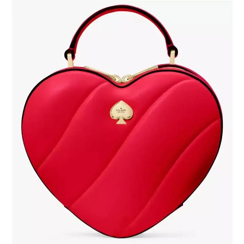 Kate Spade Love Shack 3D Heart Crossbody Bag Red Leather KK191 Purse