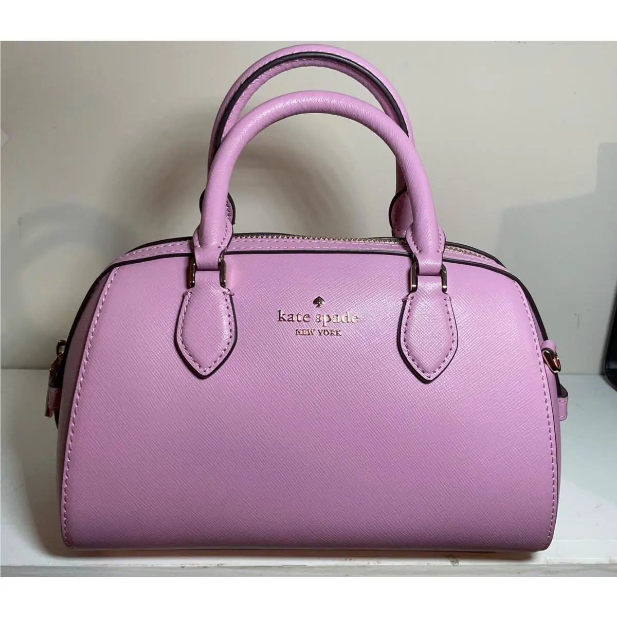 Kate Spade Madison Saffiano Duffle/dolly Berry Cream Crossbody Bag