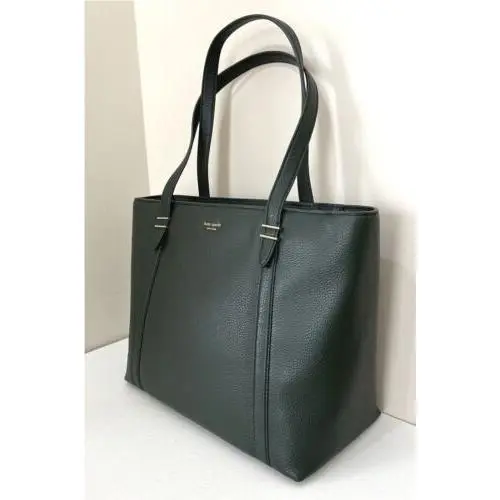 Kate Spade Chandra Dark Green Leather Tote PXRU9390 Deep Evergreen