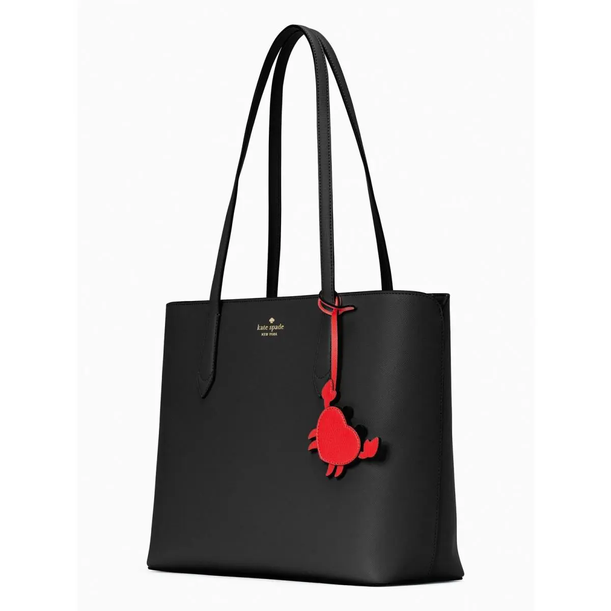 Kate Spade Marlee Black Saffiano KB505 Purse Red Crab Bag Charm