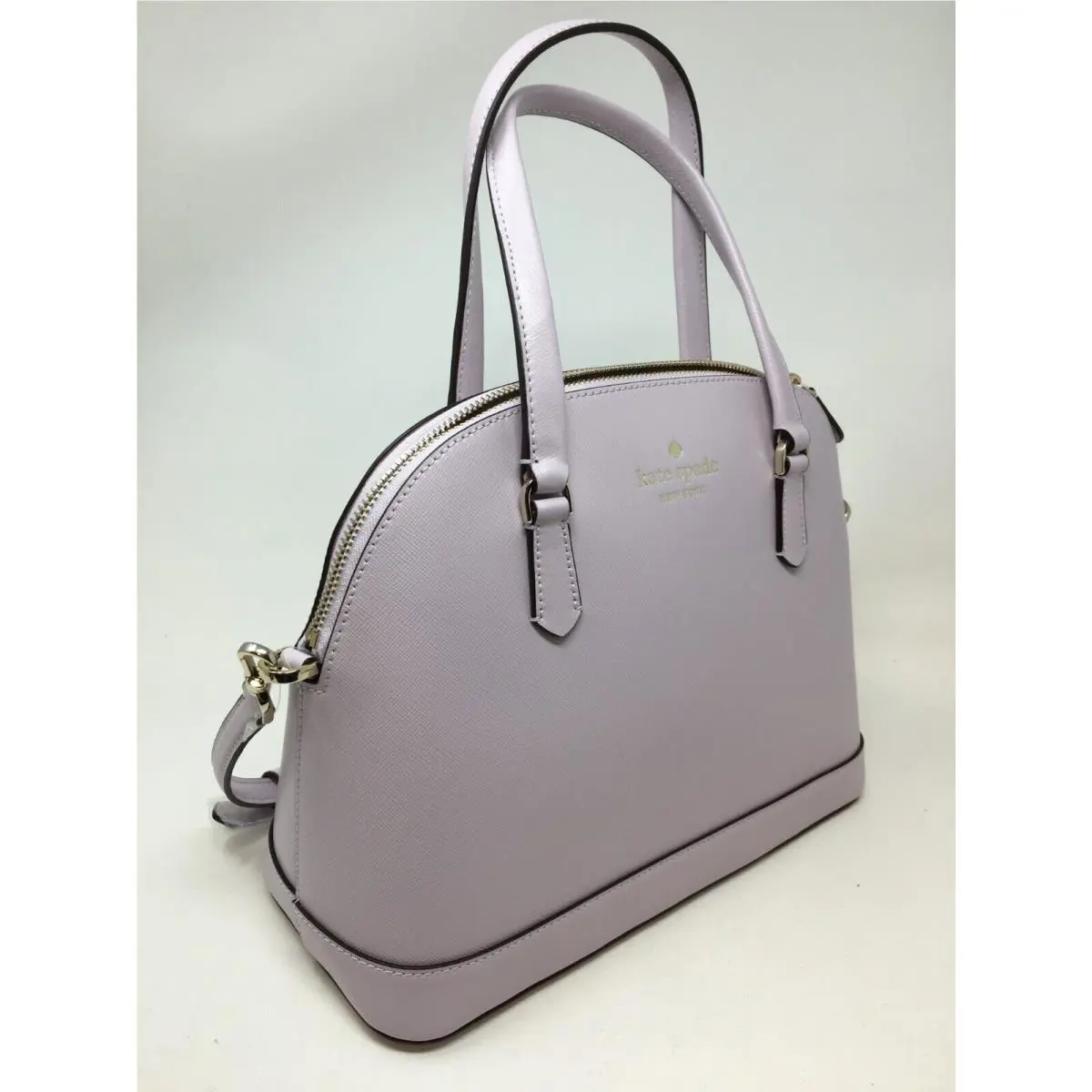 Kate Spade Sadie Leather Dome Satchel Crossbody Lilac Moonlight New