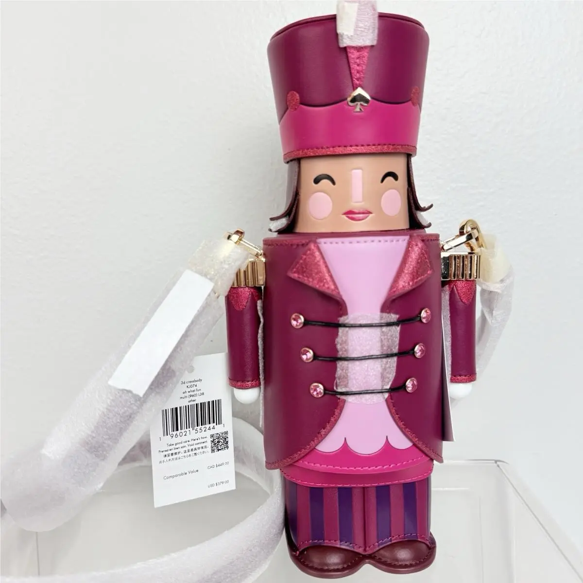Kate Spade Oh What Fun 3D Nutcracker Crossbody Bag Novelty Pink Mini KJ074