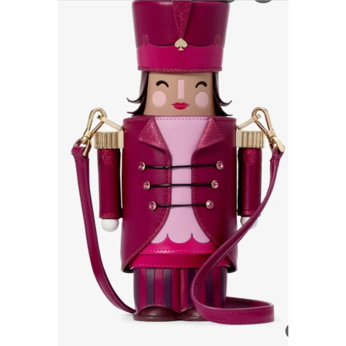 Burgundy  Oh What Fun 3D Nutcracker Crossbody Bag Novelty KJ074 by Kate Spade