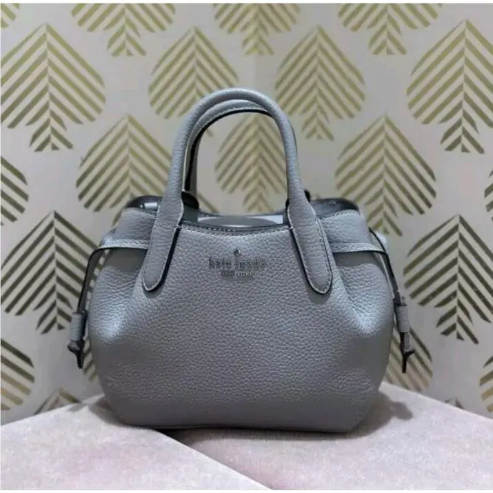 Dumpling Mini Leather Satchel Crossbody in Mountain Grey KI859 by Kate Spade