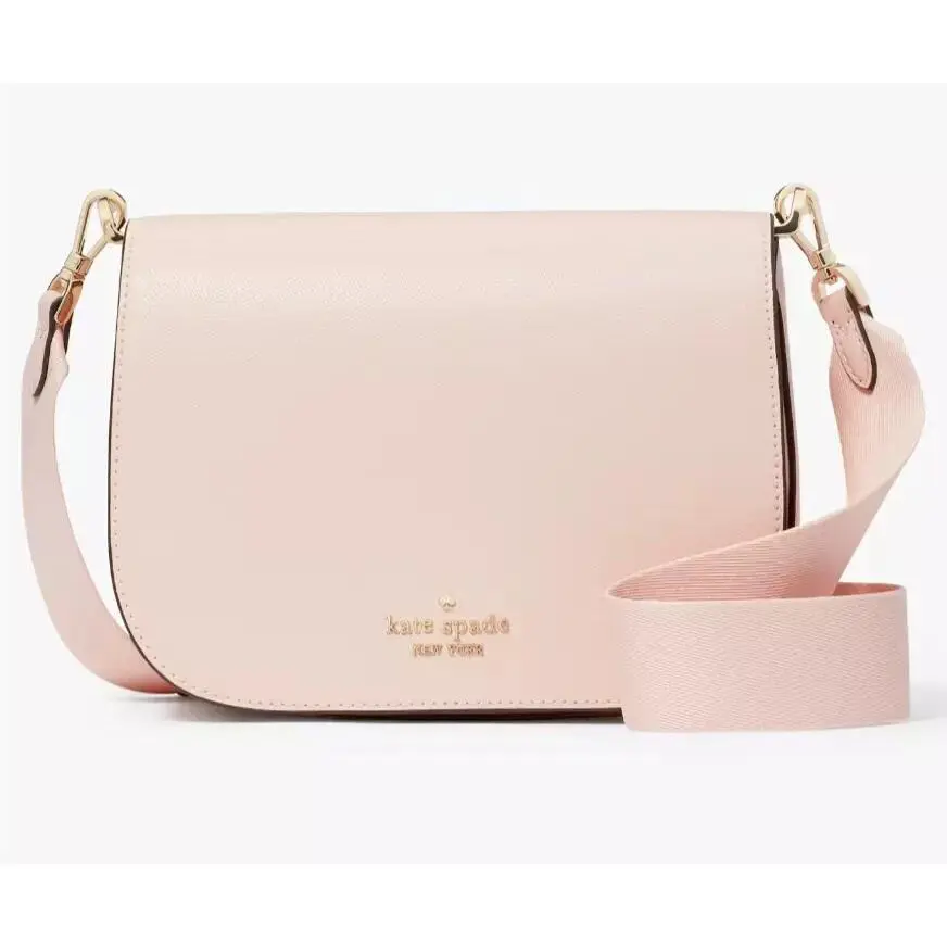 Kate Spade Madison Saddle Bag Light Pink Saffiano Leather Purse KC438