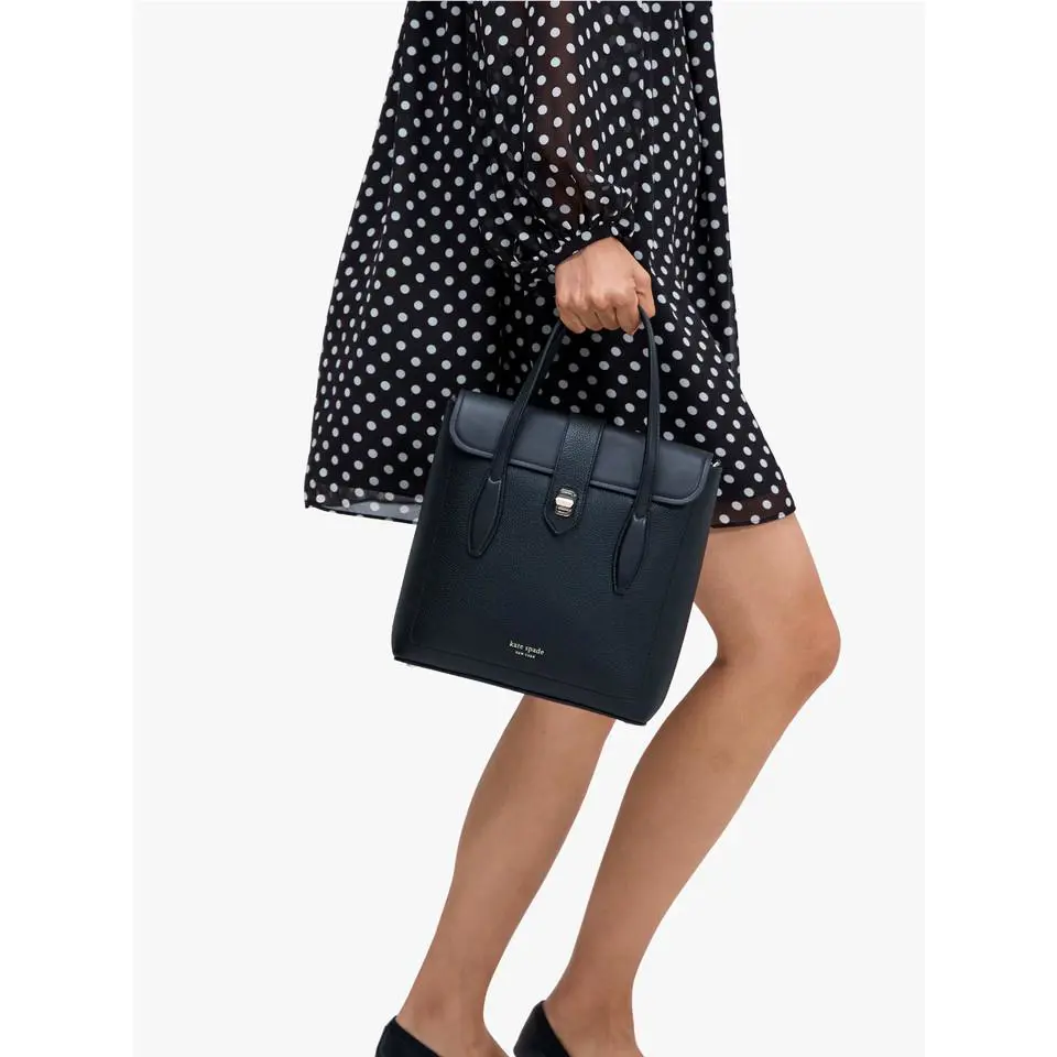 Kate Spade Essential North South Black Leather Tote Bag PXR00270 Satchel