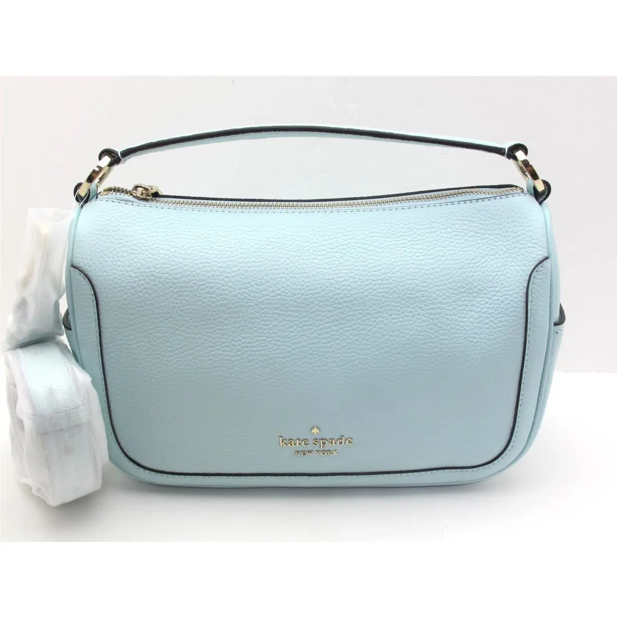 Kate Spade Pebbled Leather Crossbody Top Handle Shoulder Blue Glow