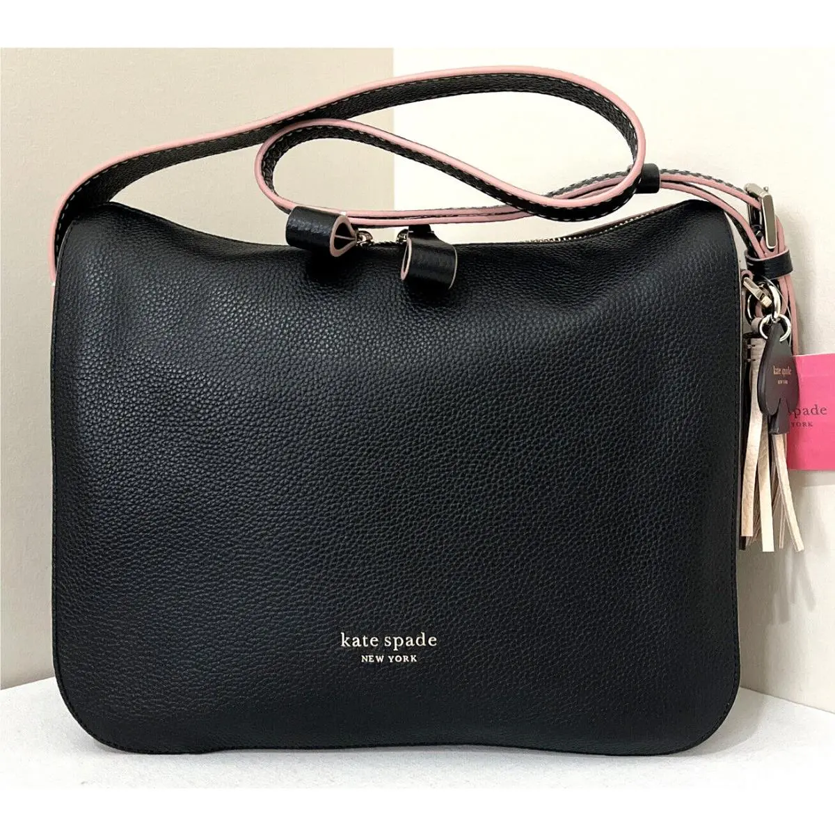 New  Anyday Medium Shoulder Bag Pebble Leather Black Multi by Kate Spade
