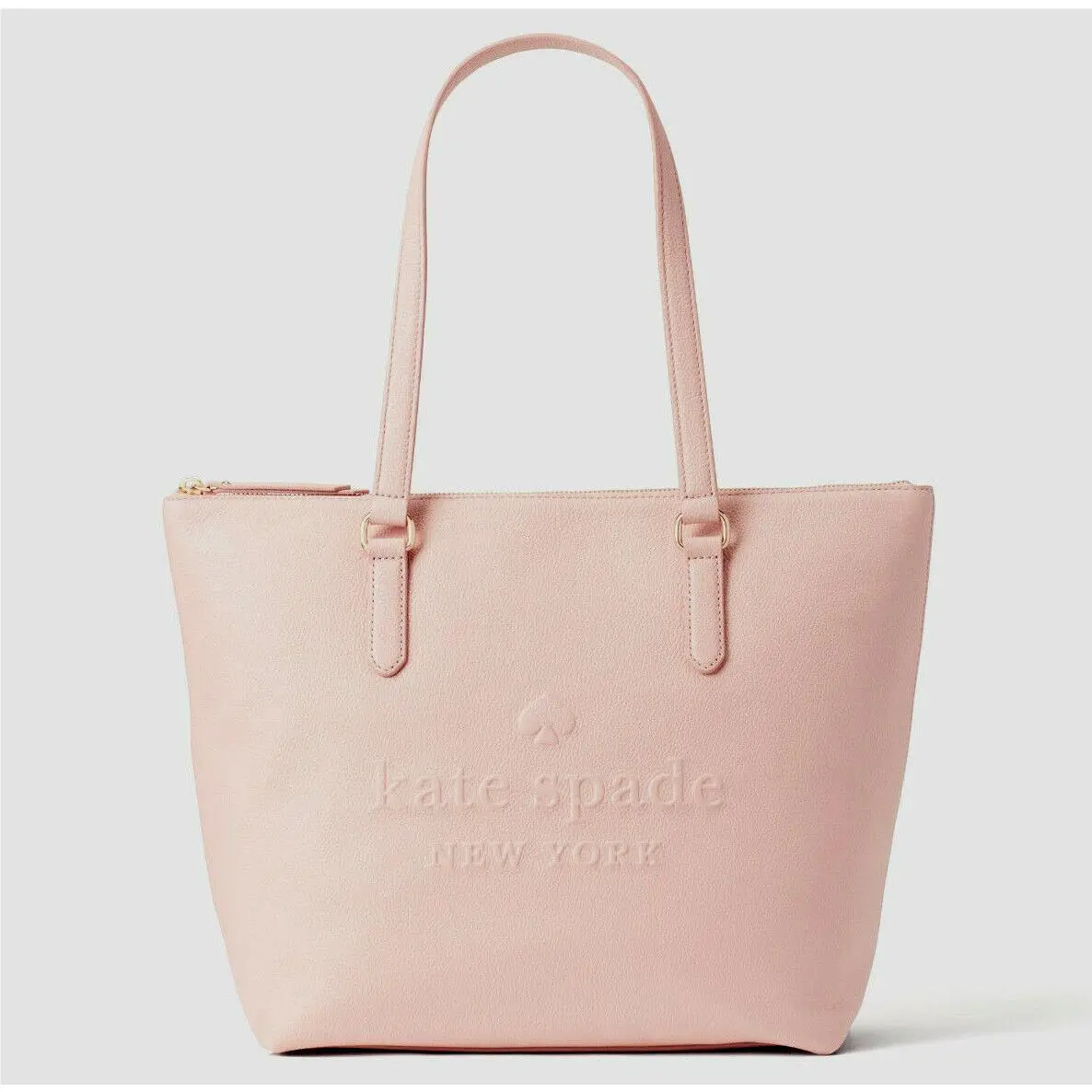 Kate Spade Larchmont Avenue Logo Penny Pink Leather Large Tote WKRU5619 FS