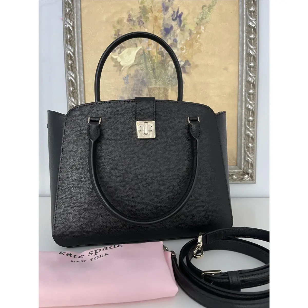 Kate Spade Leather Phoebe Satchel Handbag In Black