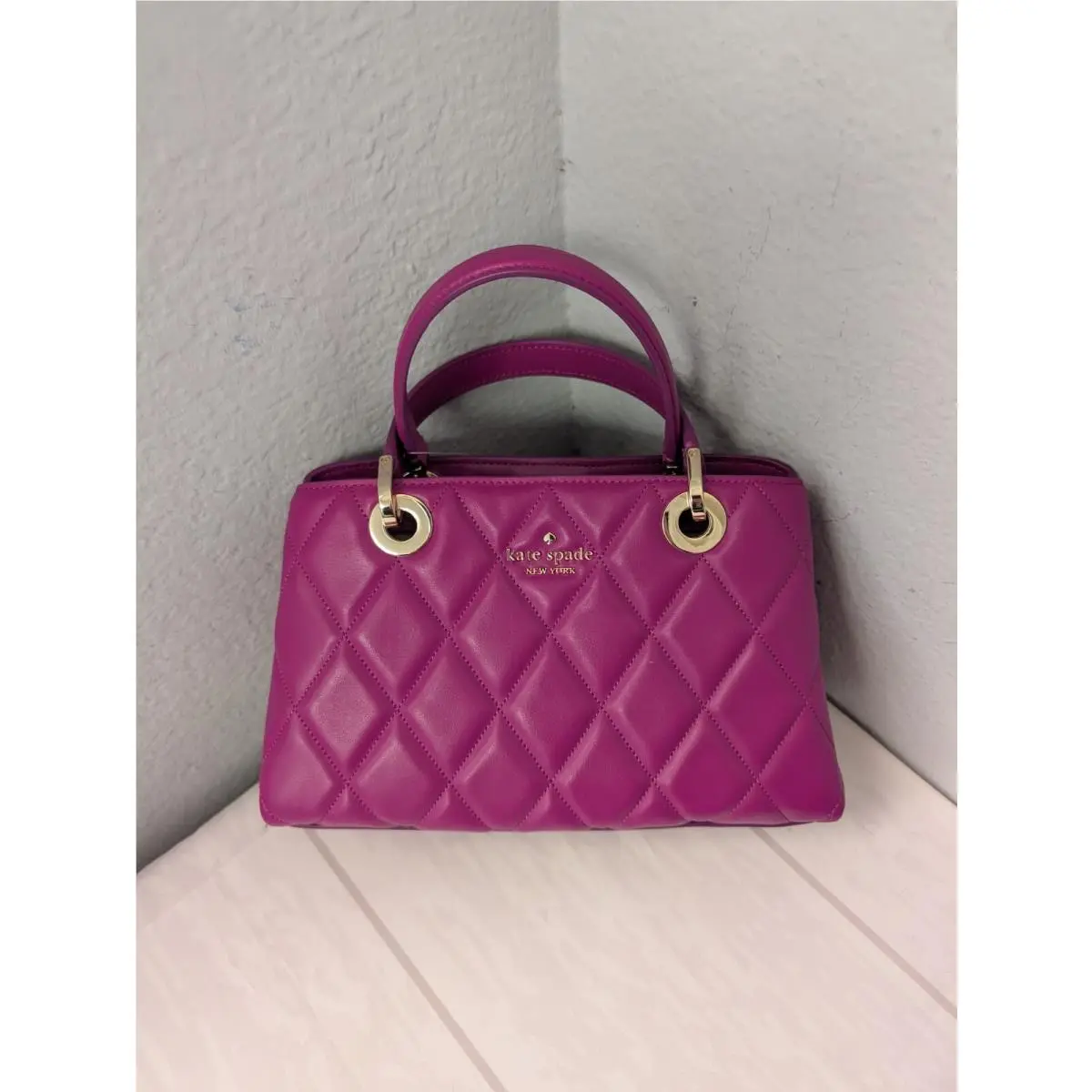 KI849 Carey Small Quilted Sullivan Satchel Crossbody In Baja Rose by Kate Spade