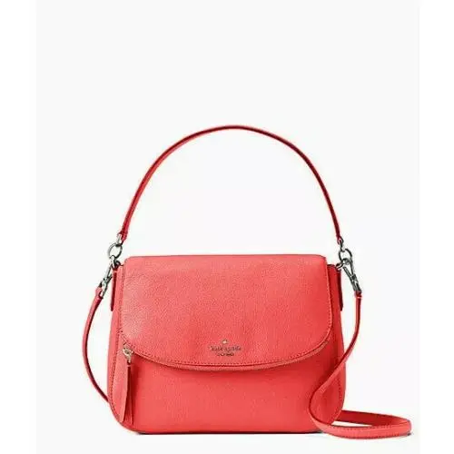 Kate Spade Jackson Stop Stoplight Red Medium Flap Shoulder Bag