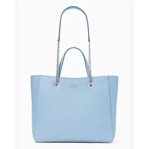 Kate Spade Infinite Large 3x Comp Tote Pebbled Dusty Blue K6028 Below R